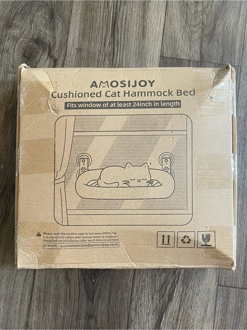 AMOSIJOY Cordless Cat bed Window wall Perch with 4 Strong Suction Cups